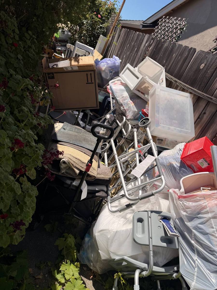 Before MZM junk removal — Side Yard Cleanup — Roseville, CA
